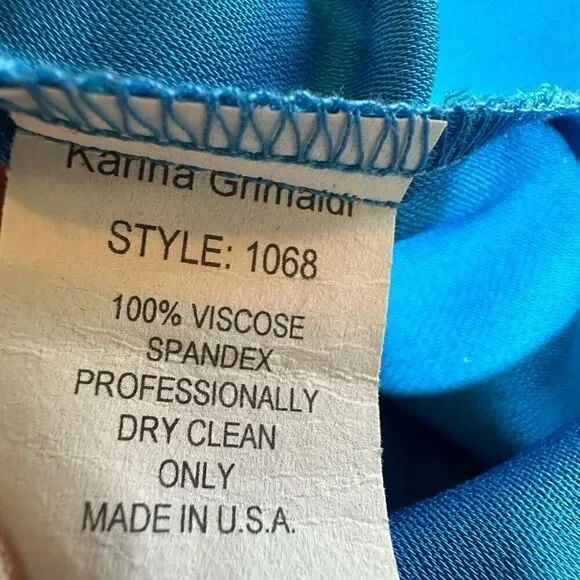 KARINA GRIMALDI Women's Lace Up Long Sleeve Blouse Blue Size Medium - Picture 9 of 9